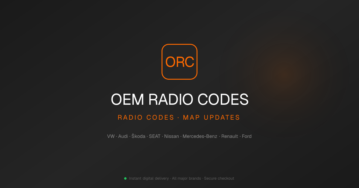 OEM Radio Codes — Radio Unlock Codes & MAP Updates